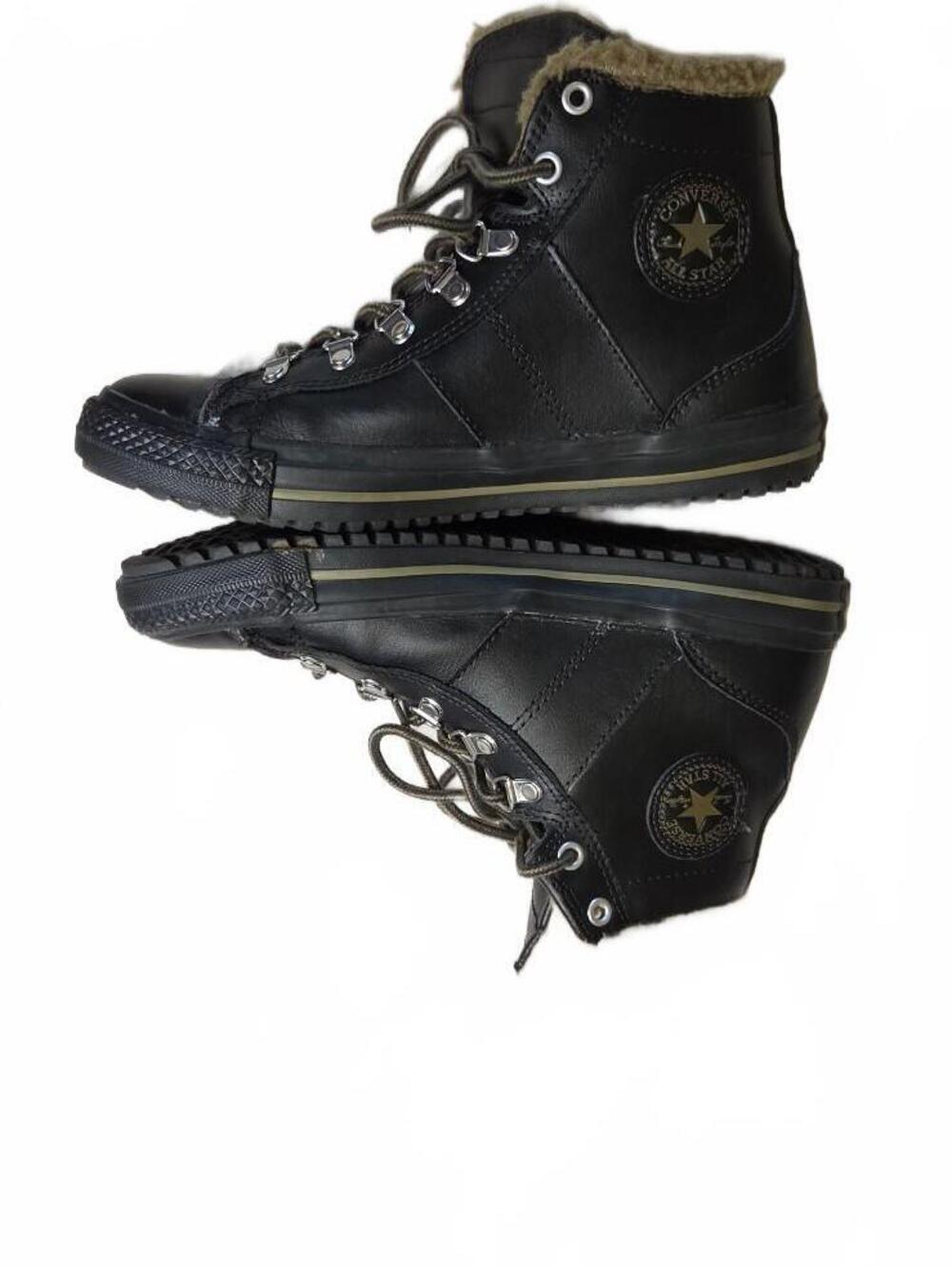 Converse Chuck Taylor All Star High Black Leather Mens Shoes 6 Women's 7.5